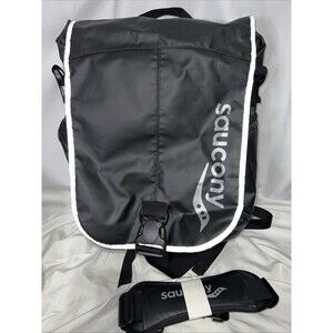 Saucony Messenger Backpack Heavy Outdoors Biking Hiking Black 20” X 18” With 3M